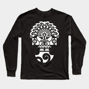 Day Of The Dead Aztec Warrior Mask Long Sleeve T-Shirt